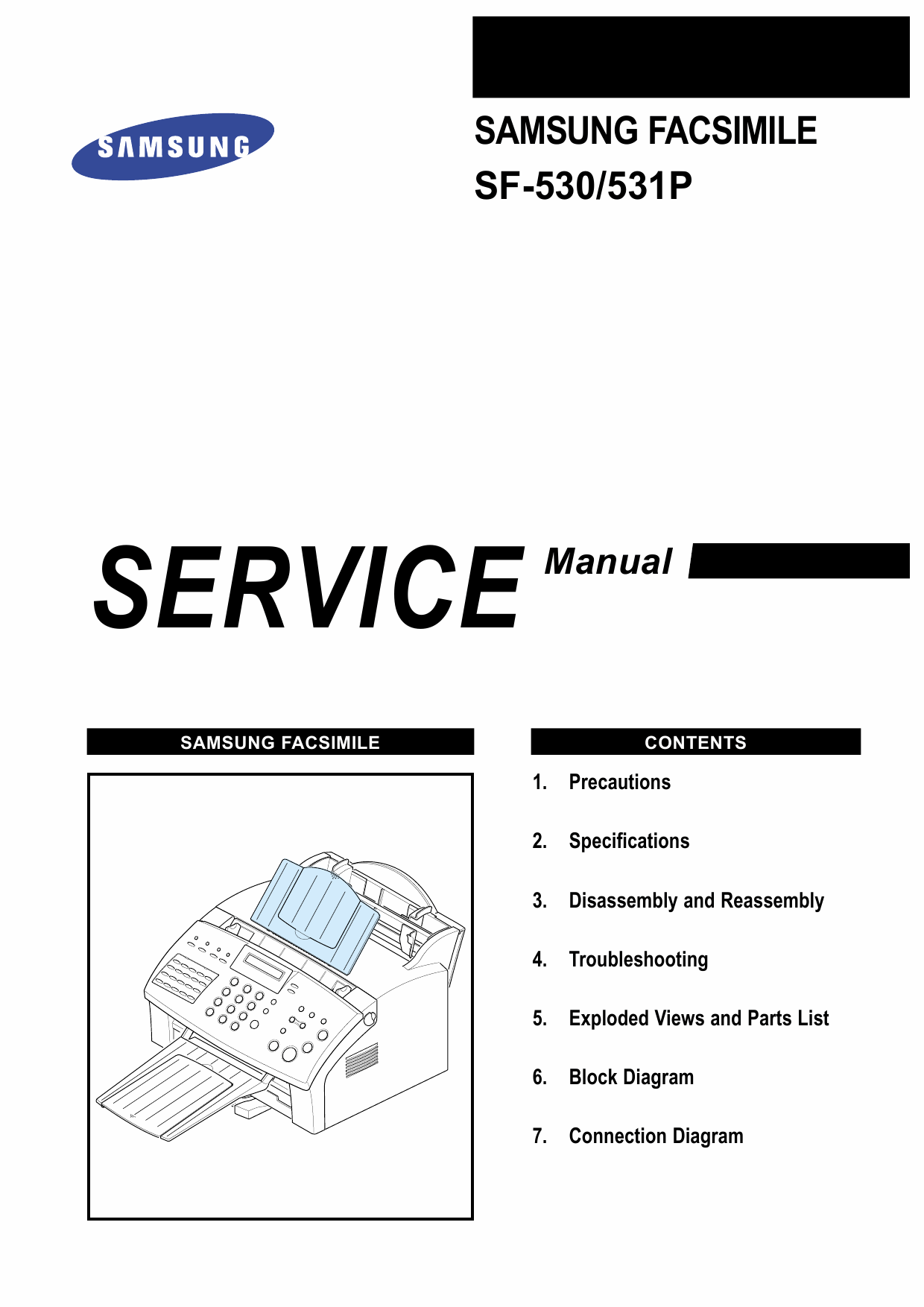 Samsung FACXIMILE SF-530 531P Parts and Service Manual-1